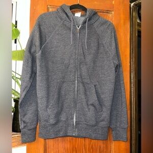 J.Crew Men’s Raglan Re-Imagined Zip Front Grey Hoodie Size Small